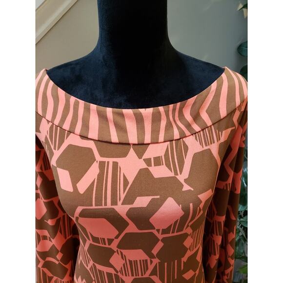 Attention Midi Dress Women XXL Multicolor Coral Honeycomb and Zebra Pattern - Picture 5 of 11